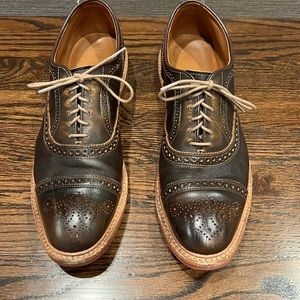 Allen Edmonds Strandmok Brown Cap-Toe Oxford Dress Shoes Leather Mens 11.5